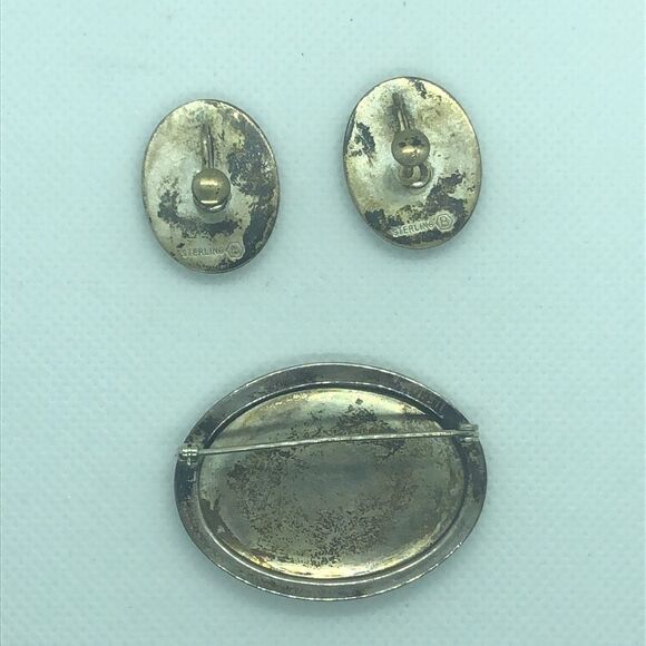 💛Sterling Silver Vintage Birks Brooch & Earrings - Picture 4 of 5
